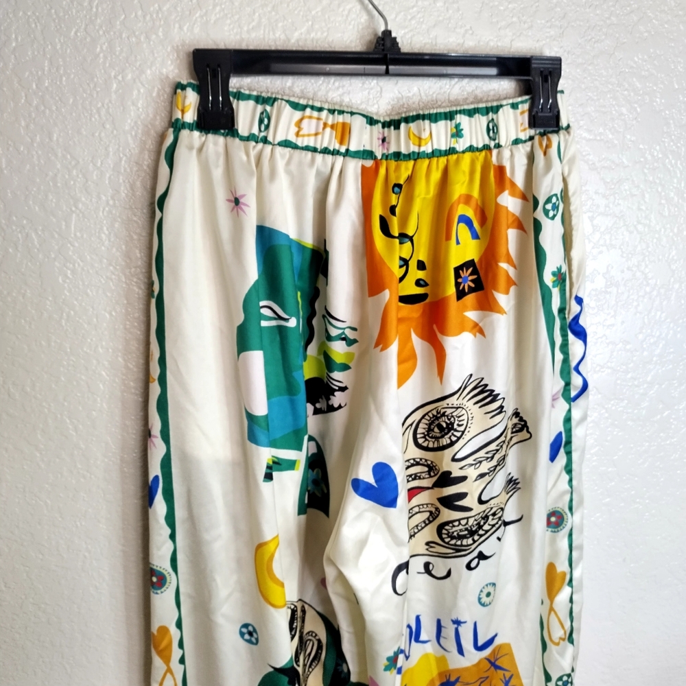 Commense Graphic Print Wide Leg Pants Sz M - Picture 6 of 10